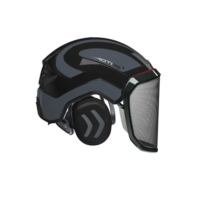 Satisfait Ou Remboursé CASQUE DE PROTECTION INTEGRAL FORESTIER – TRONCONNAGE – ELAGAGE – DEBROUSSAILLAGE – VISIERE F39 – NOIR ET GRIS – Noir et Gris