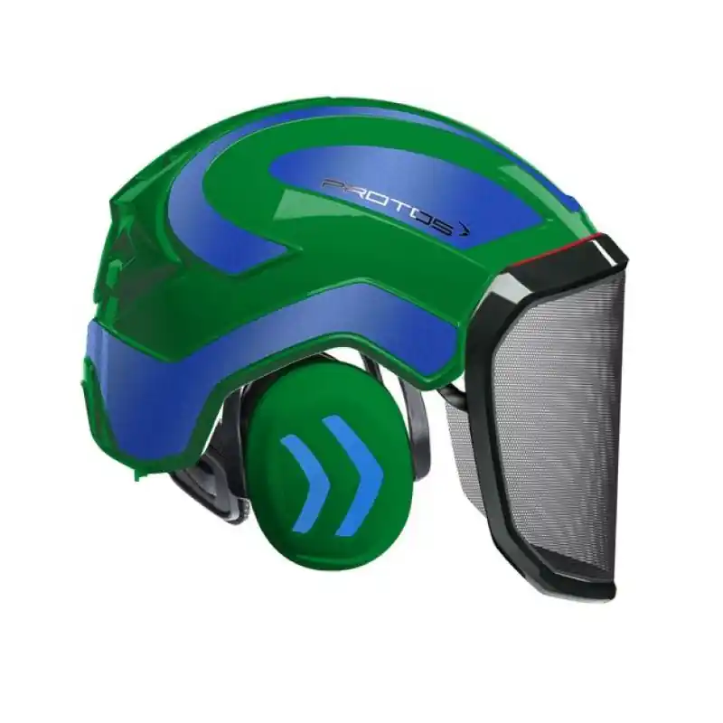 Prix Choc CASQUE DE PROTECTION INTEGRAL FORESTIER – TRONCONNAGE – ELAGAGE – DEBROUSSAILLAGE – VISIERE F39 – VERT ET BLEU METALLISE – Noir et Blanc Métallisé