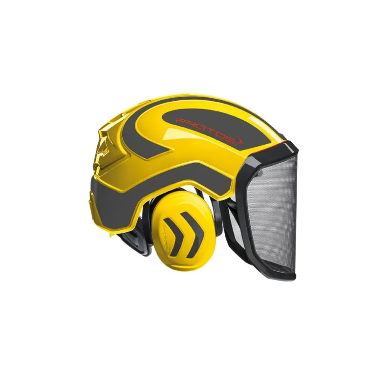 CASQUE DE PROTECTION INTEGRAL FORESTIER – TRONCONNAGE – ELAGAGE – DEBROUSSAILLAGE – VISIERE F39 – JAUNE ET GRIS – Jaune et Gris Nouveauté