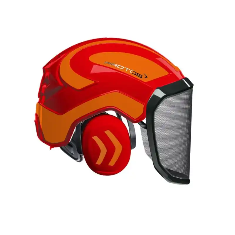 Bon Plan CASQUE DE PROTECTION INTEGRAL FORESTIER – TRONCONNAGE – ELAGAGE – DEBROUSSAILLAGE – VISIERE F39 – ROUGE ET ORANGE – Rouge et Orange