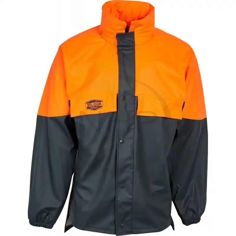Authentique VESTE DE PLUIE – BASIQUE – ORANGE ET NOIRE – S