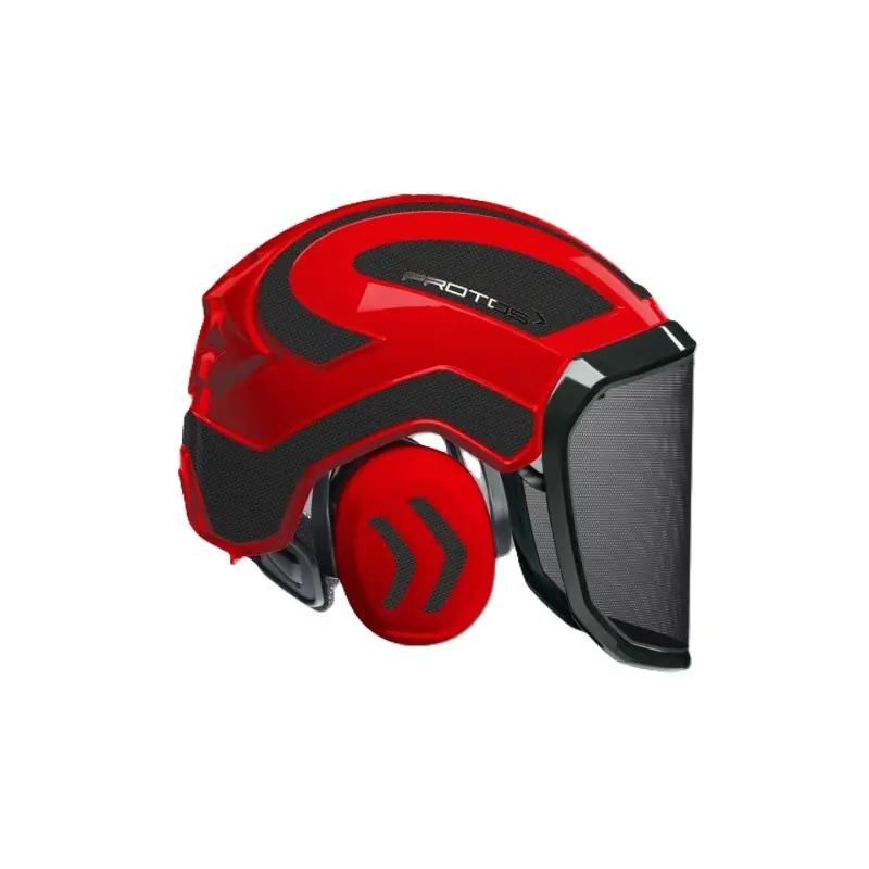 CASQUE DE PROTECTION INTEGRAL FORESTIER – TRONCONNAGE – ELAGAGE – DEBROUSSAILLAGE – VISIERE F39 – ROUGE ET NOIR – Rouge et Noir Soldes