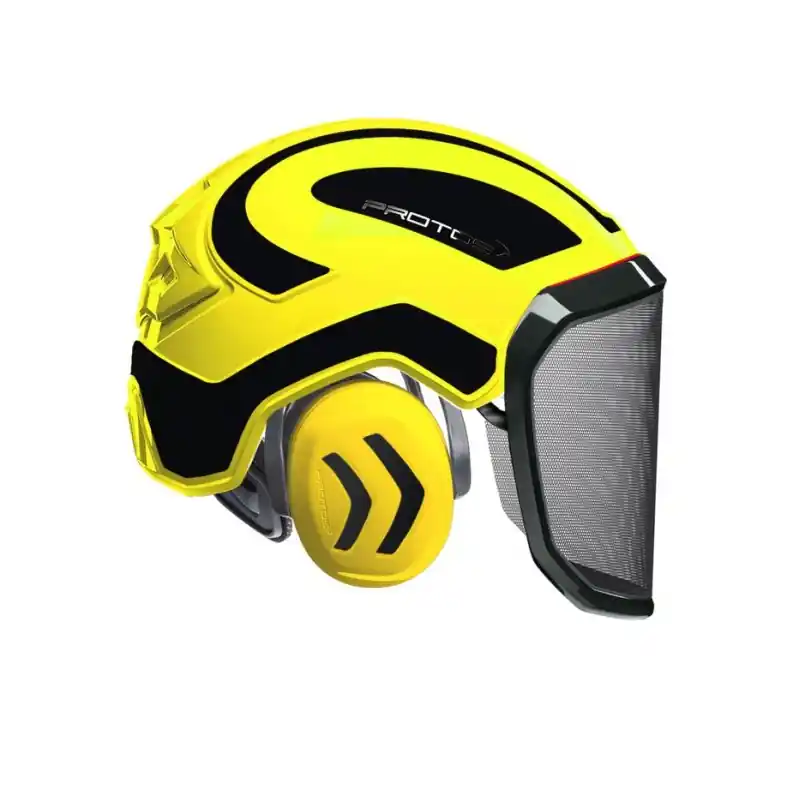 Marque CASQUE DE PROTECTION INTEGRAL FORESTIER – TRONCONNAGE – ELAGAGE – DEBROUSSAILLAGE – VISIERE F39 – JAUNE FLUO ET NOIR – Jaune fluo et Noir