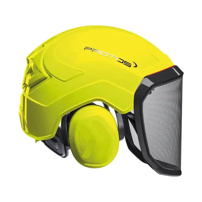 CASQUE DE PROTECTION INTEGRAL FORESTIER – TRONCONNAGE – ELAGAGE – DEBROUSSAILLAGE – VISIERE F39 – JAUNE FLUO – Jaune FLUO Paiement Sécurisé