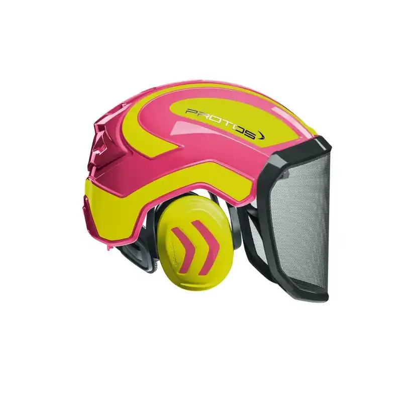 Livraison Gratuite CASQUE DE PROTECTION INTEGRAL FORESTIER – TRONCONNAGE – ELAGAGE – DEBROUSSAILLAGE – VISIERE F39 – ROSE ET JAUNE NEON – Rose et Jaune Néon
