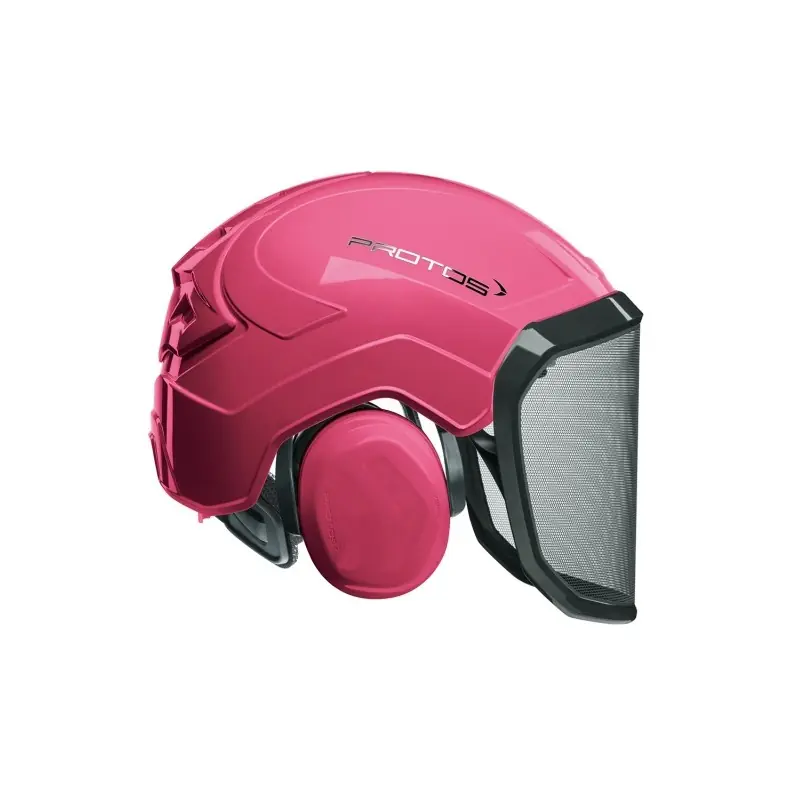 CASQUE DE PROTECTION INTEGRAL FORESTIER – TRONCONNAGE – ELAGAGE – DEBROUSSAILLAGE – VISIERE F39 – ROSE – Rose Offre Limitée