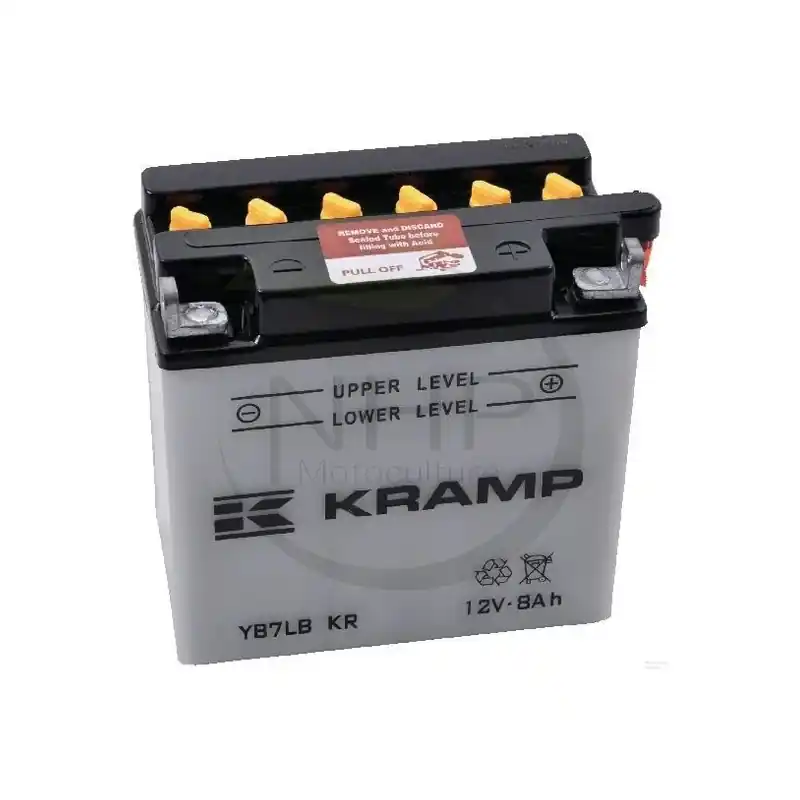 Haute Qualité BATTERIE 12V – CB7L-B – YB7LB – AVEC PACK ACIDE – PLUS A DROITE – 8 AH –