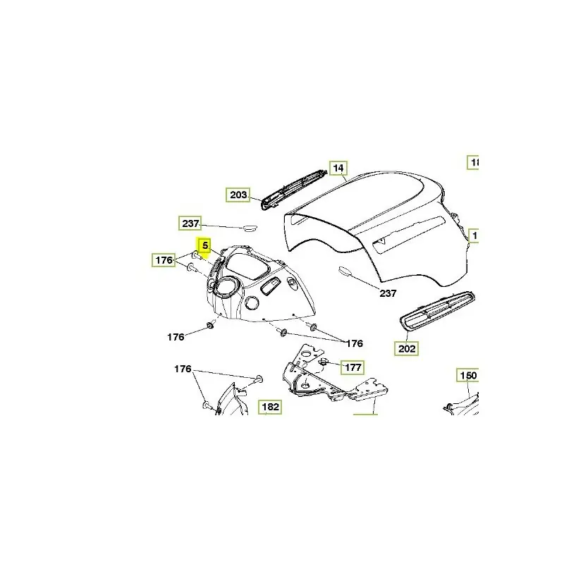 TABLEAU DE BORD AUTOPORTEE MC CULLOCH M185-107T – M185-117T – 532446639 – 5324466-39 – Authentique