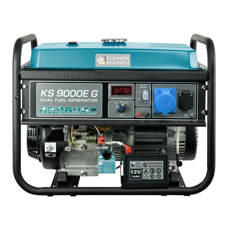 Groupe électrogène à essence/gaz – démarrage manuel/électrique – 6,5 kW – 230V – KS 9000E G Bon Plan