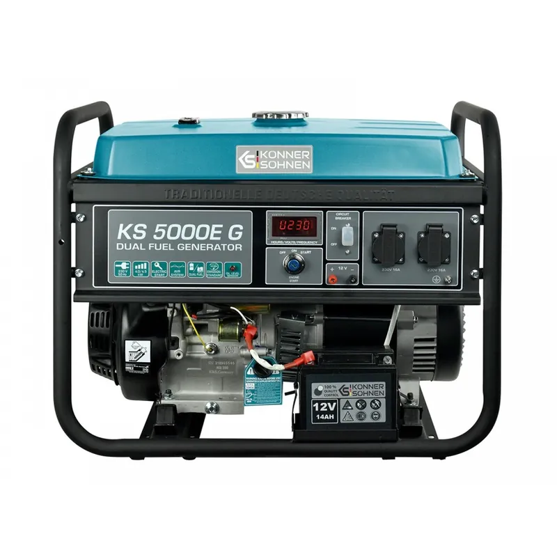 Expédition Rapide Groupe électrogène à essence/gaz – démarrage manuel/électrique – 4,5 kW – 230V – KS 5000E G