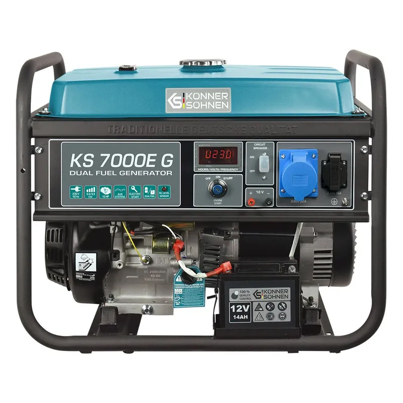 Livraison Gratuite Groupe électrogène à essence/gaz – démarrage manuel/électrique- 5 kW – 230V KS 7000E G