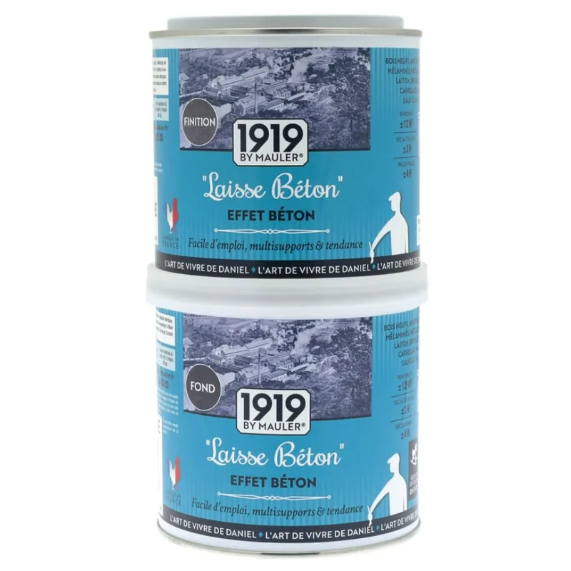 Dernier Modèle Effet béton – 500 ml base + 250 ml finition – Laisse béton