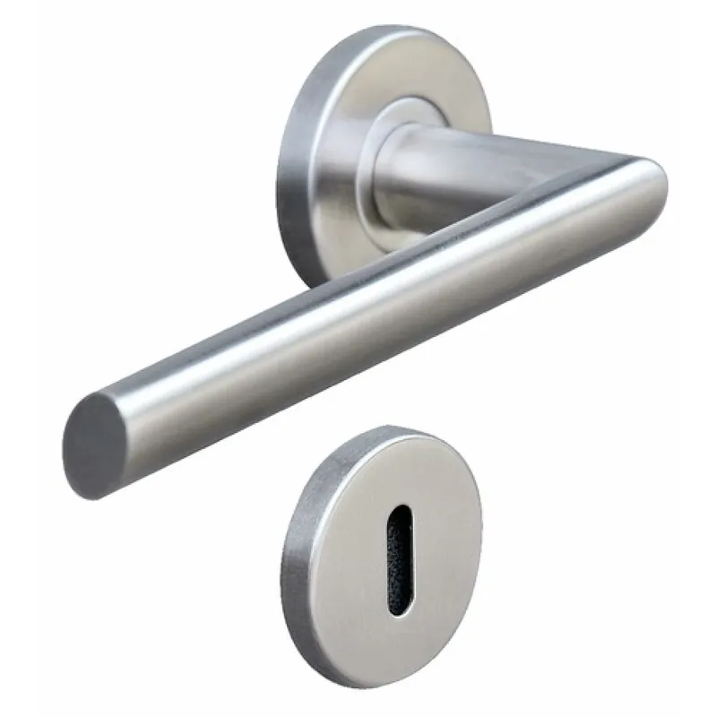 Remise Poignées de porte sur rosaces rondes – inox – béquille ovale – EST 25
