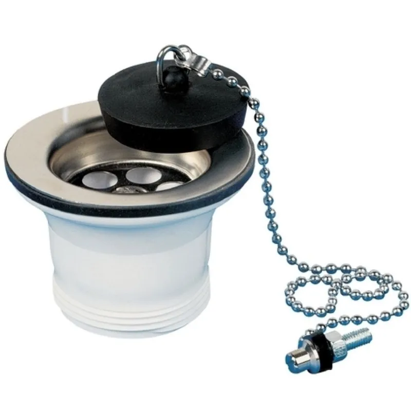 Bonde d'évier diamètre 50 mm à bouchon noir Achetez Aujourd’hui