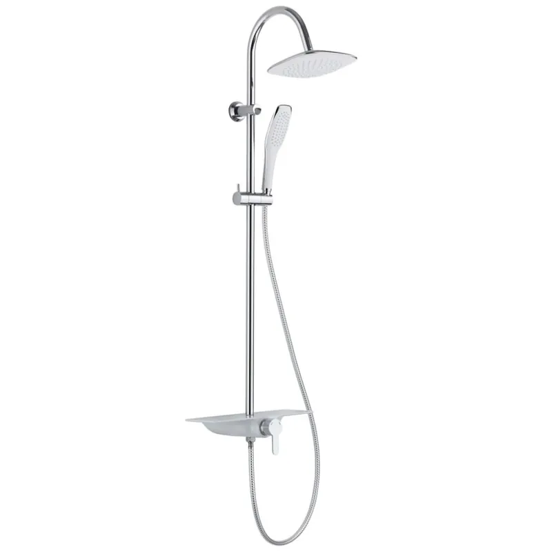 Achetez Aujourd’hui Colonne de douche avec mitigeur et tablette blanche – Waterway