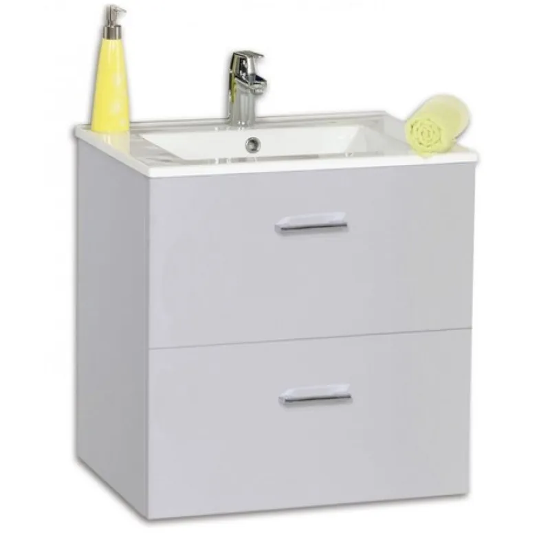 Dernier Modèle Meuble sous vasque 60 cm suspendu Angelo- 2 tiroirs