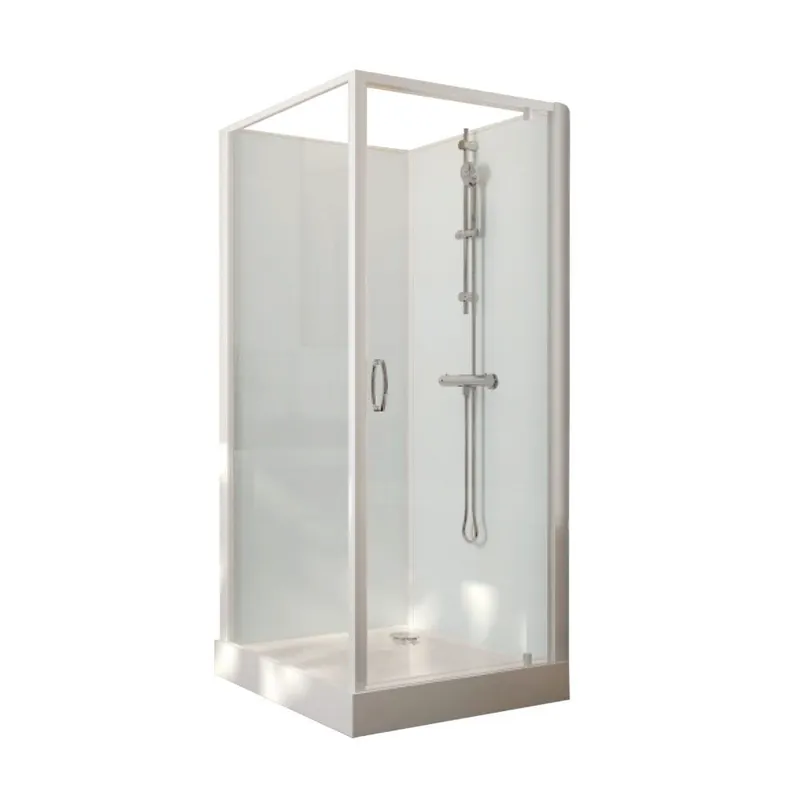 Cabine de douche 90×90 cm Iziglass 2 – porte pivotante – mitigeur thermo Pas Cher