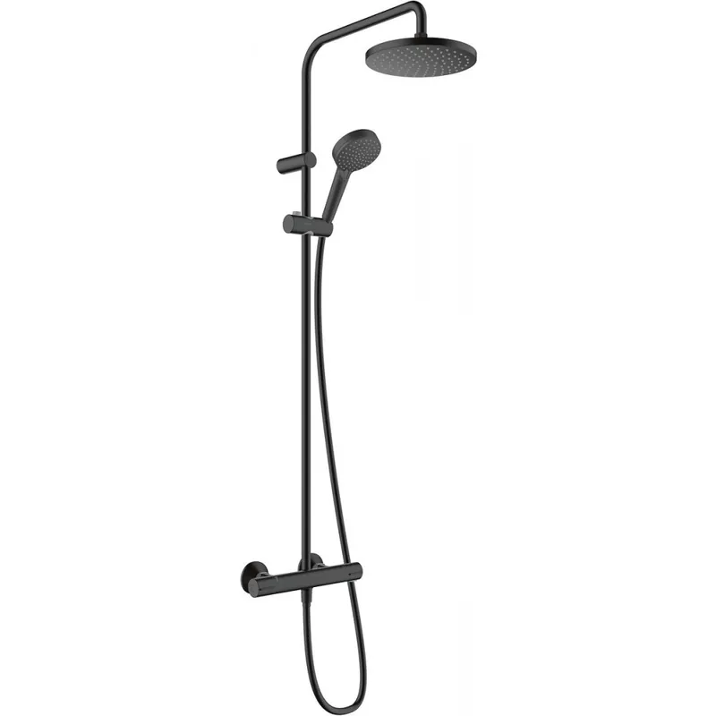 Colonne de douche thermostatique noire mate – Showerpipe Vernis Blend 200 Prix Réduit