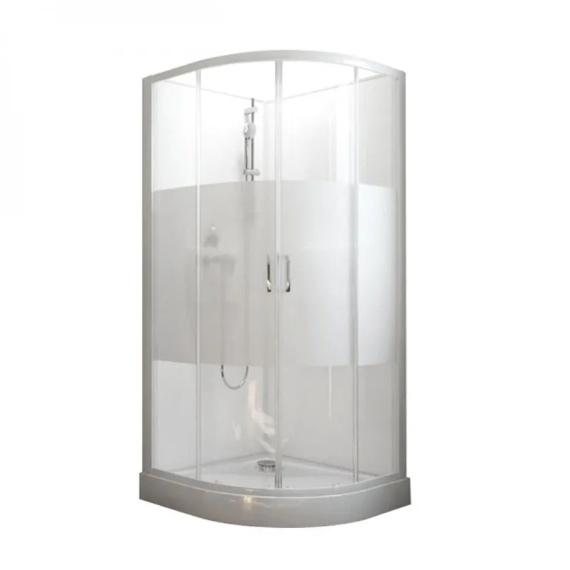 Meilleur Prix Cabine de douche 1/4 rond 90 cm Izibox 2 – portes coulissantes