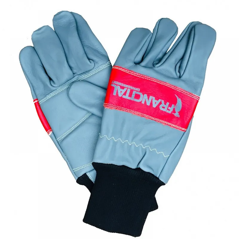 Paire de gants bûcheron en cuir bleu et rouge SUPERB Livraison Express