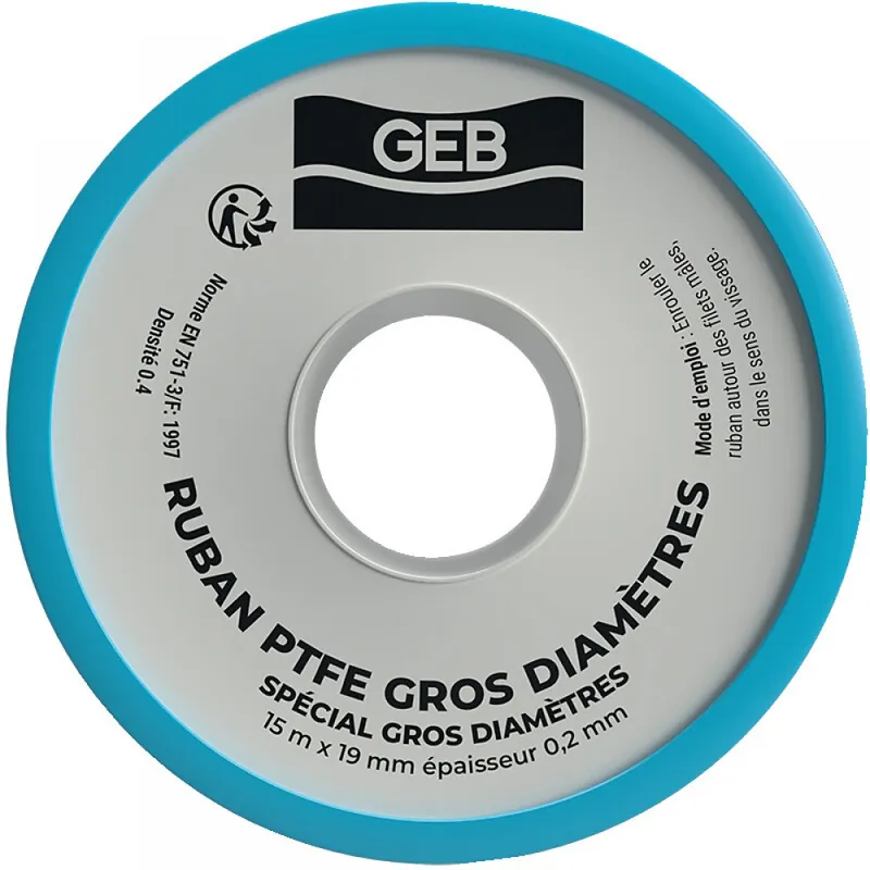Téflon – gros diamètre – étanchéité de raccords filetés – 19 mm – 15 m Commande En Gros