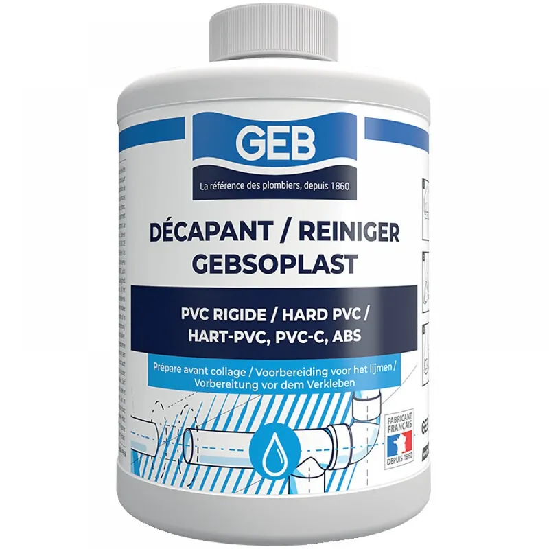 Décapant PVC – nettoyage avant collage – pour PVC rigide – Gebsoplast Offre Exclusive