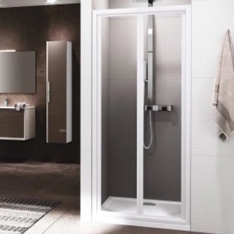 Bon Plan Porte de douche pliante – profilé blanc – verre transparent – Riviera 2.0 S