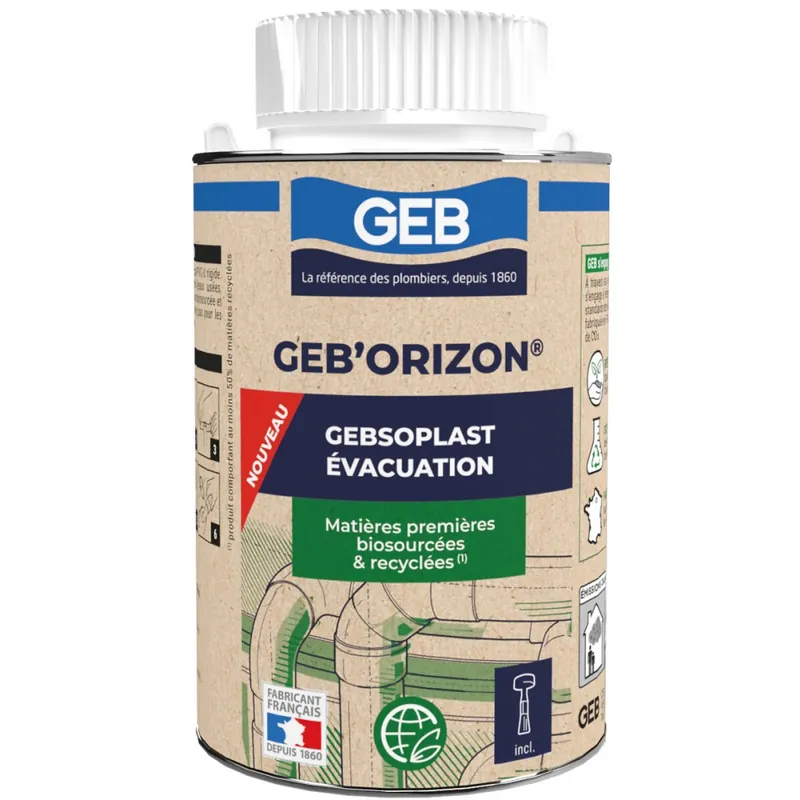 Retour Gratuit Colle PVC gel évacuation GEB'ORIZON pour canalisations – pot 250 ml