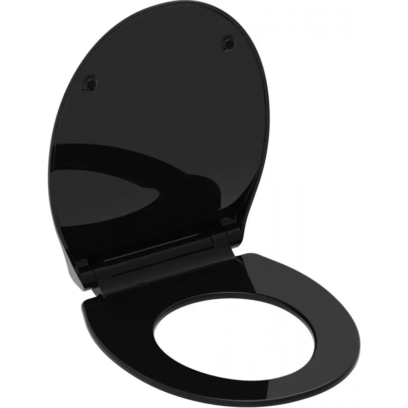 Abattant Wc – Duroplast – Ultra fin – avec frein de chute – Noir Commander Vite