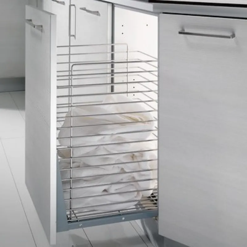 Panier à linge extractible – chromé – avec amortissement Certifié