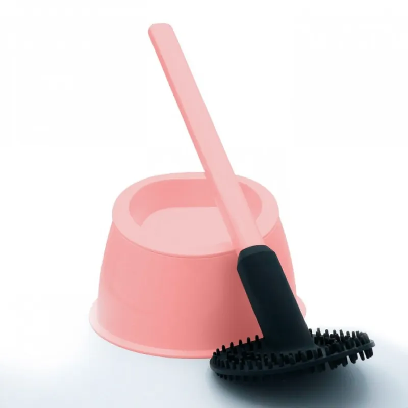 Bon Marché Brosse WC silicone avec picots – 100% hygiénique – rose poudré