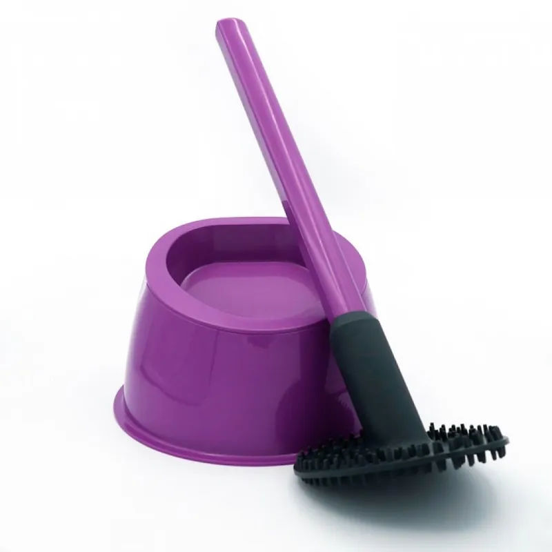 Paiement Sécurisé Brosse WC silicone avec picots – 100% hygiénique – violet prune