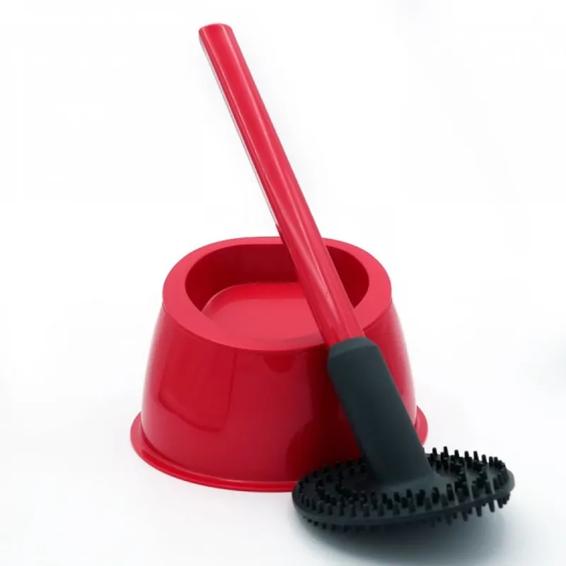 Vente Flash Brosse WC silicone avec picots – 100% hygiénique – framboise
