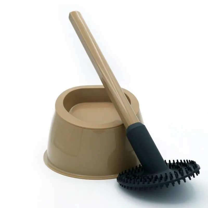 Brosse WC silicone avec picots – 100% hygiénique – beige sable Offre Exclusive