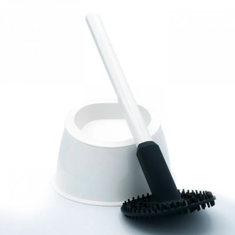 Quantité Limitée Brosse WC silicone avec picots – 100% hygiénique – blanc minéral