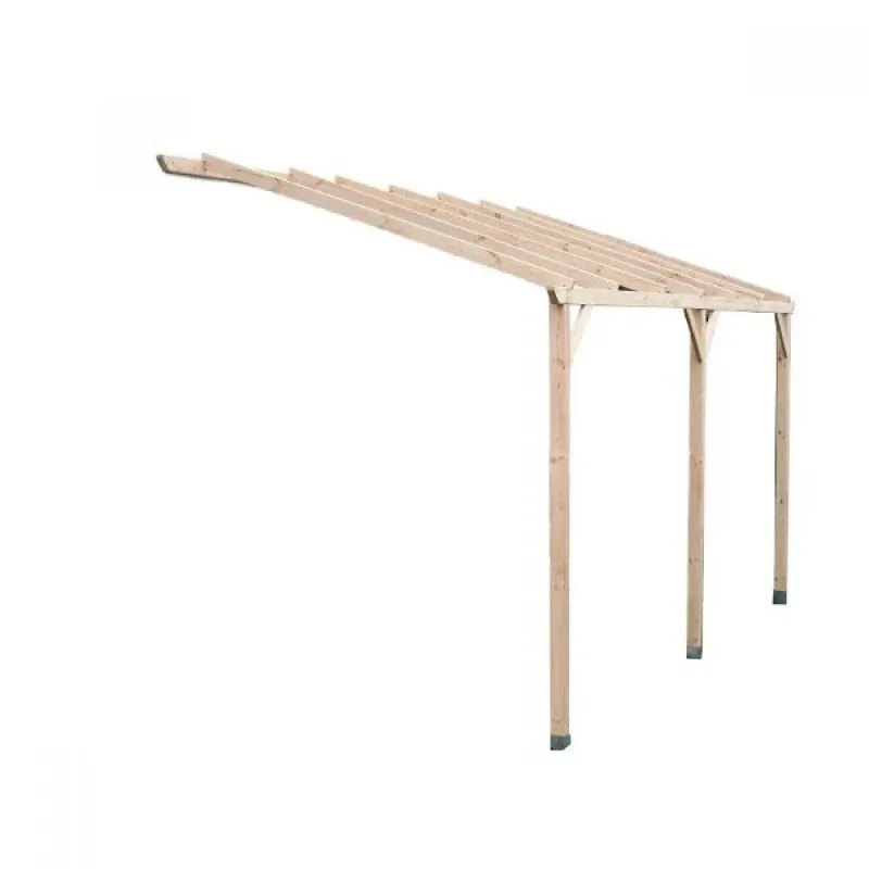 Livraison Gratuite Pergola murale et carport adossable autoclavé – 3 x 5 m – 15 m2