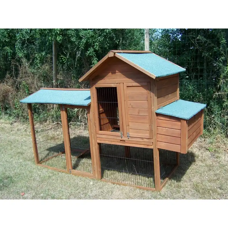 Poulailler bi-corps de grande taille en bois – 1,86 x 0,76 m – 2,13 m2 Haute Qualité