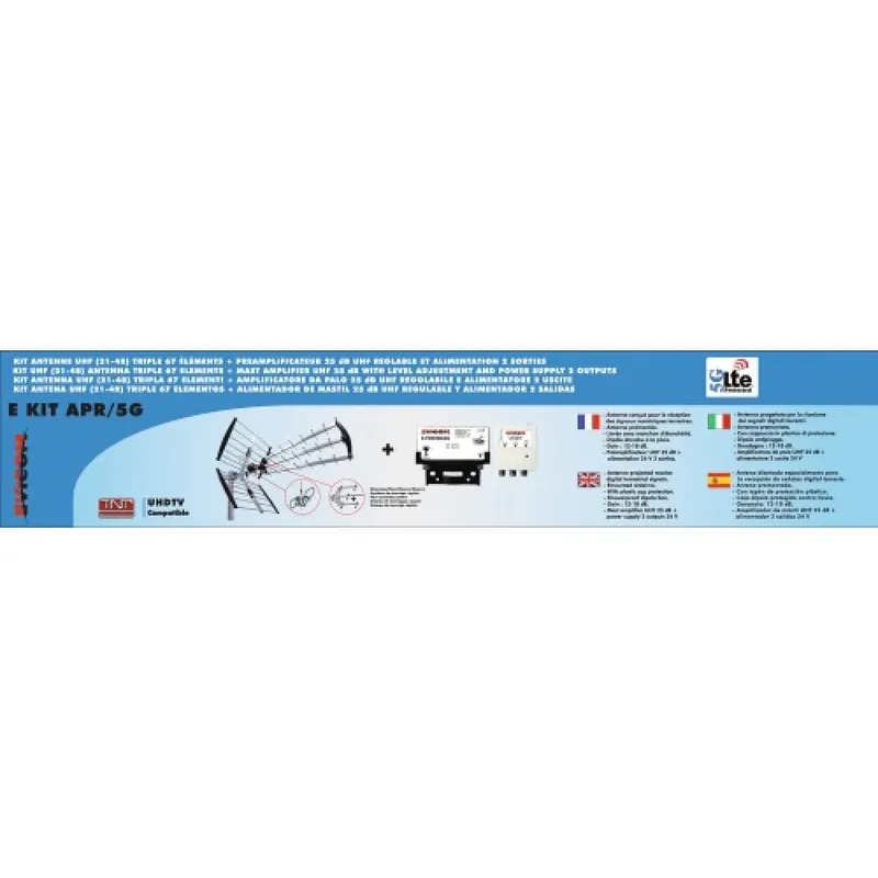 Commander Vite Kit antenne avec préamplificateur UHF LTE-5G + alimentation 24 V