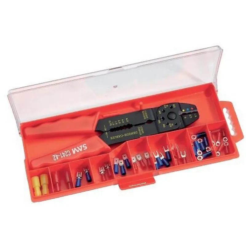 Super Prix Coffret à sertir les cosses – avec une pince et 32 cosses