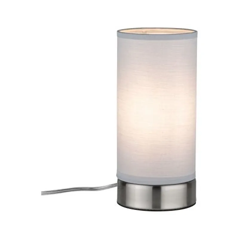Livraison Express Lampe à poser Pia 25W E14 – blanc acier brossé – 230V – métal