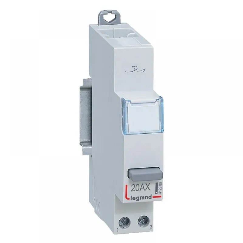 Inter poussoir modulaire double fonction contact 1NO + voyant LED – 1 module Expédié Aujourd’hui