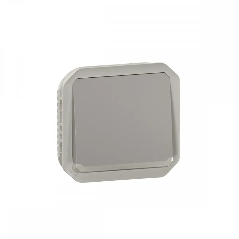 Offre Exclusive Poussoir NO lumineux composable 10A – étanche – avec enjoliveur – Plexo