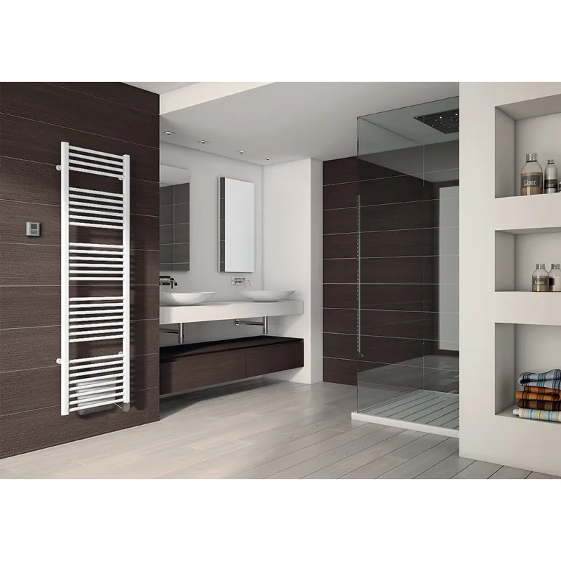 Must-Have Radiateur sèche-serviettes électrique avec soufflant – blanc – Flèche Booster