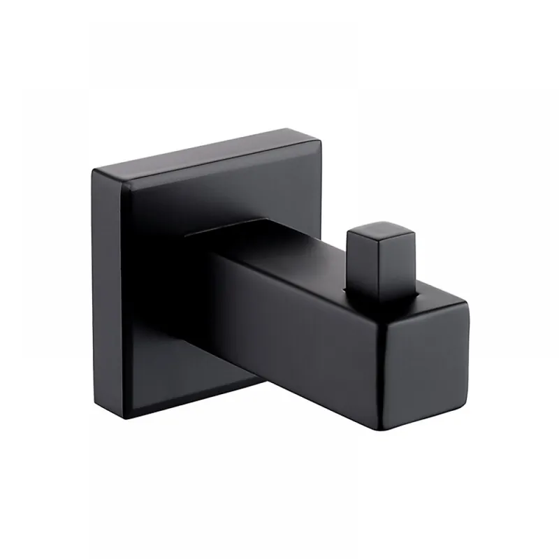Patère noir mat – simple ou double – porte-peignoire Meilleur Choix