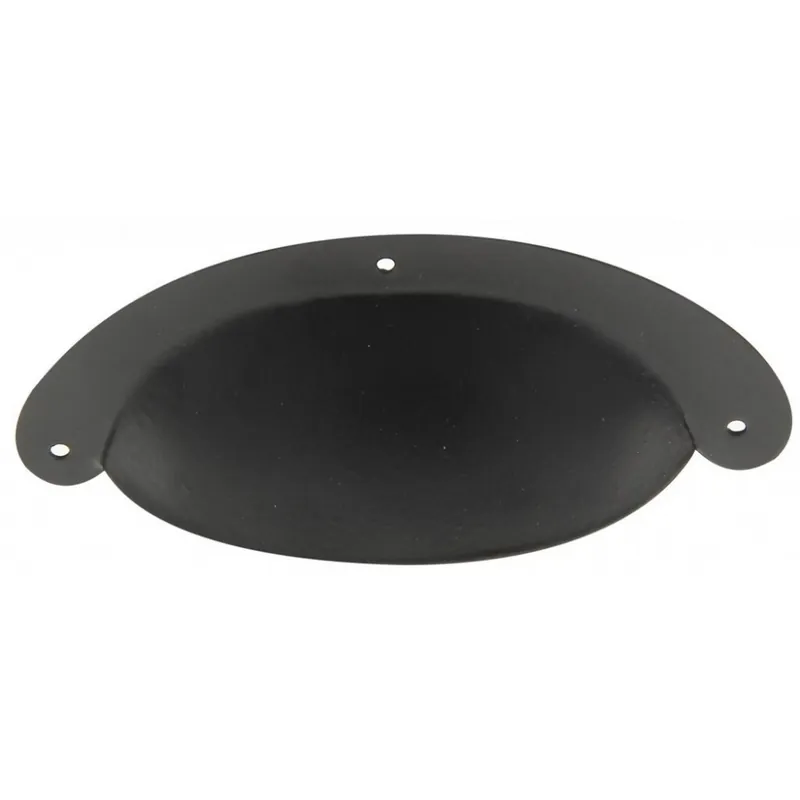 Poignée de meuble coquille lisse P0535 – entraxe 85 mm – noir mat Petit Prix