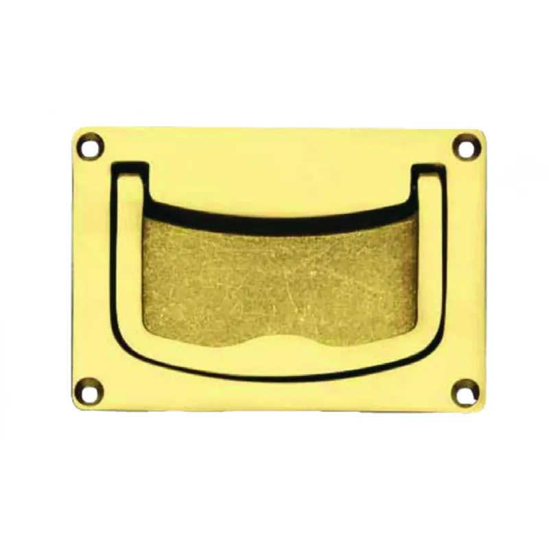 Poignée de meuble façon cuvette rectangulaire – à encastrer – laiton Super Prix
