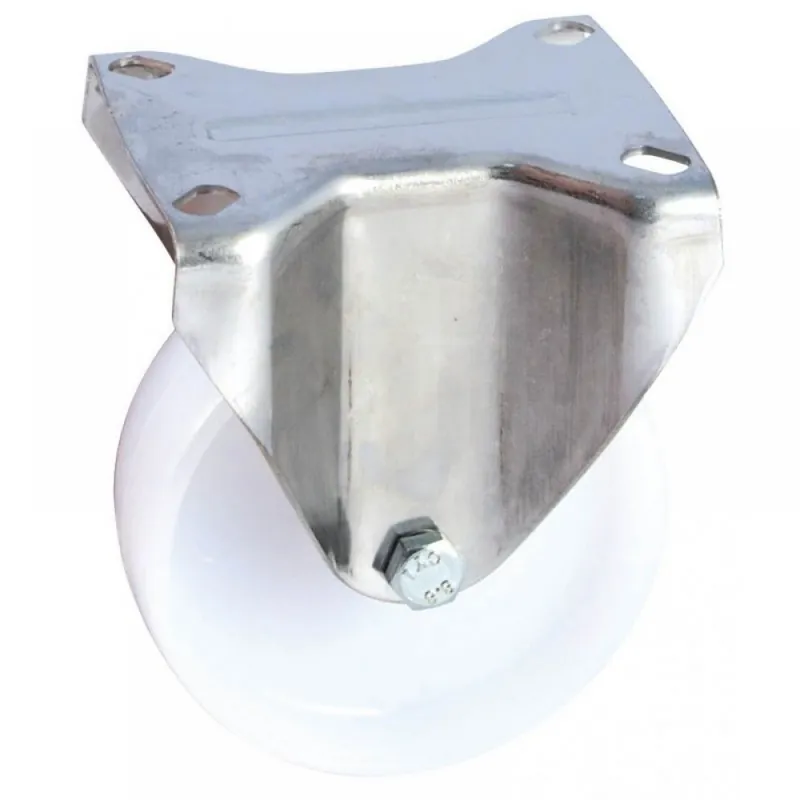Roulette sur platine inox fixe - bandage polyamide Petit Prix