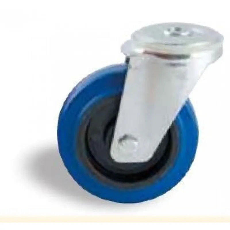 Roulette pivotante sur oeil – bandage caoutchouc bleu Nouveauté