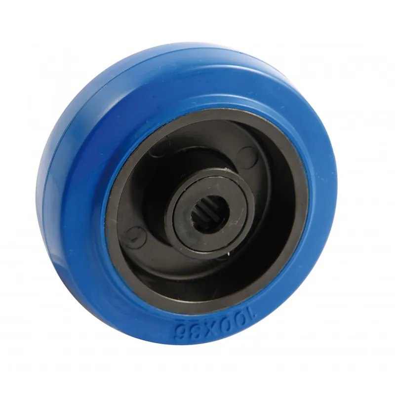Certifié Roue à bandage caoutchouc bleu – roulement à rouleaux inox