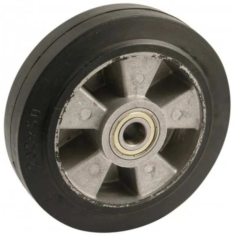 Certifié Roue aluminium à bandage caoutchouc élastique – roulement à billes